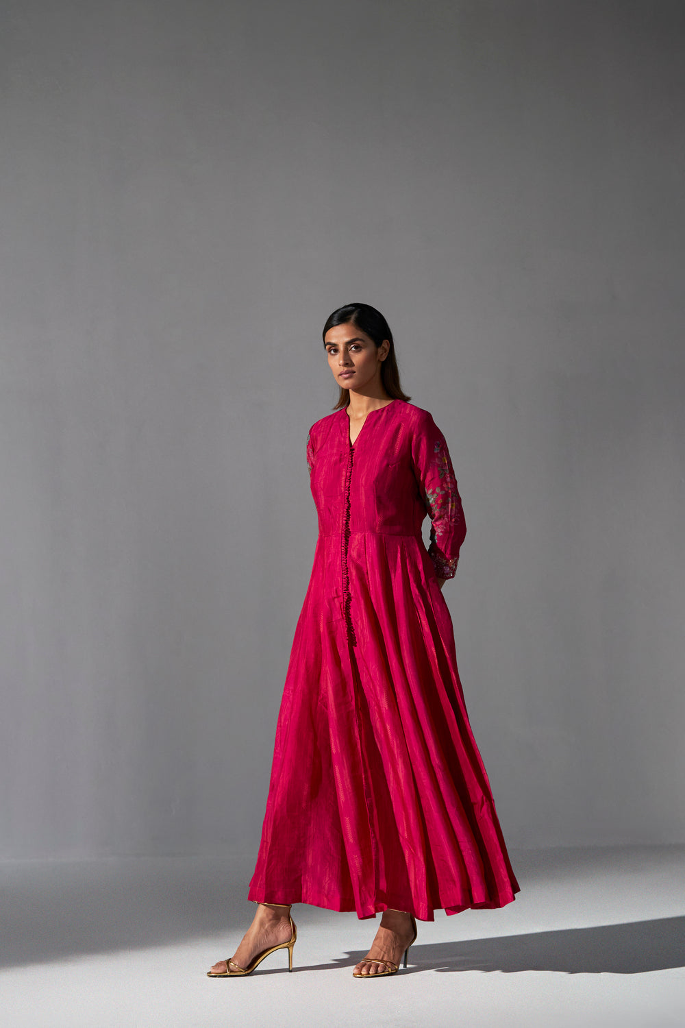 Ruby Red Angarkha with fitted pants