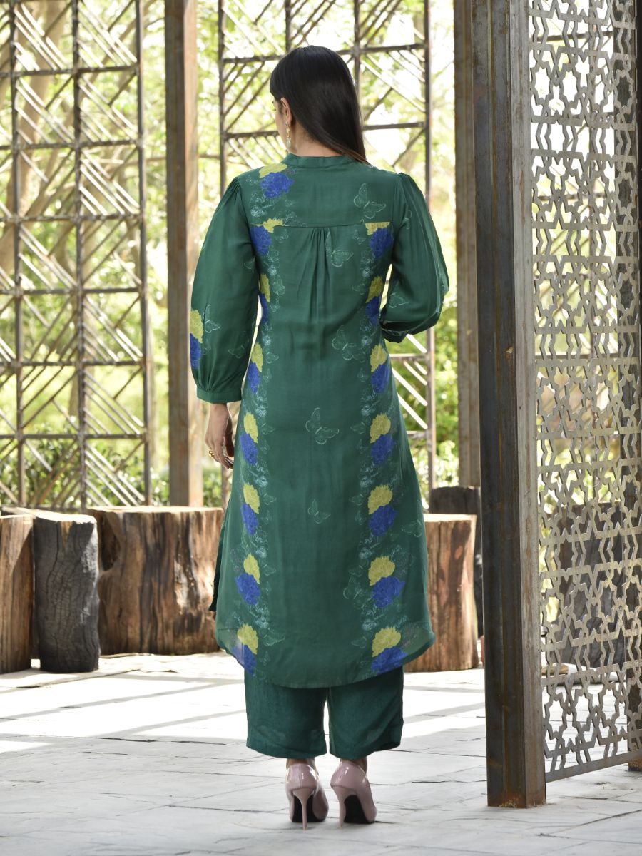 Green Vasansi Silk Printed Co-ord Set