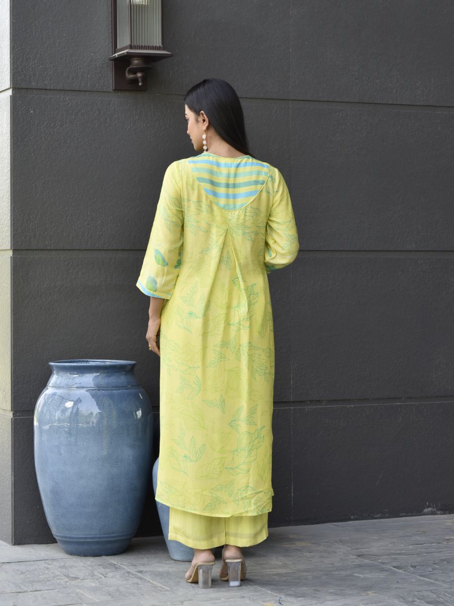 Yellow Vasansi Silk Printed Co-ord Set