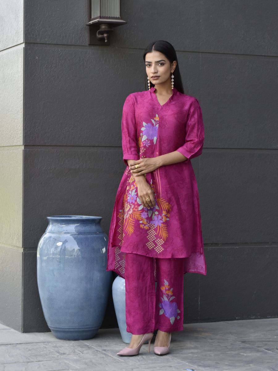 Pink Vasansi Silk Printed Co-ord Set