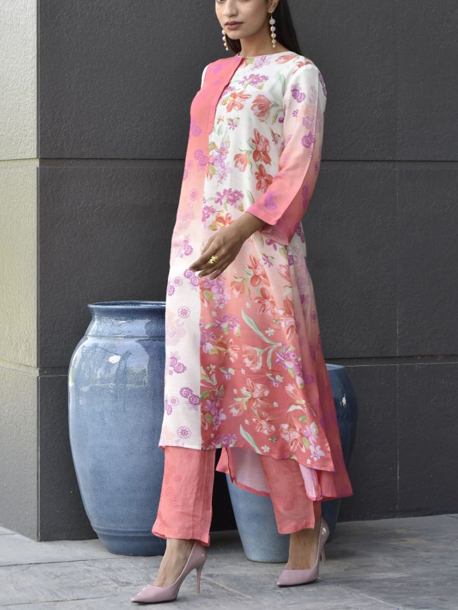 Pink Vasansi Silk Printed Co-ord Set