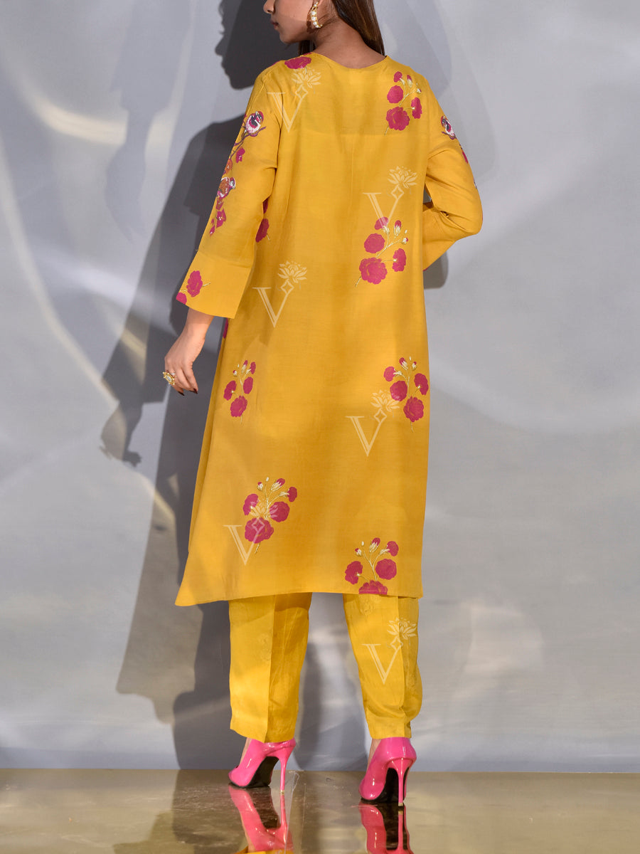 Yellow Vasansi Silk Co-ord Set