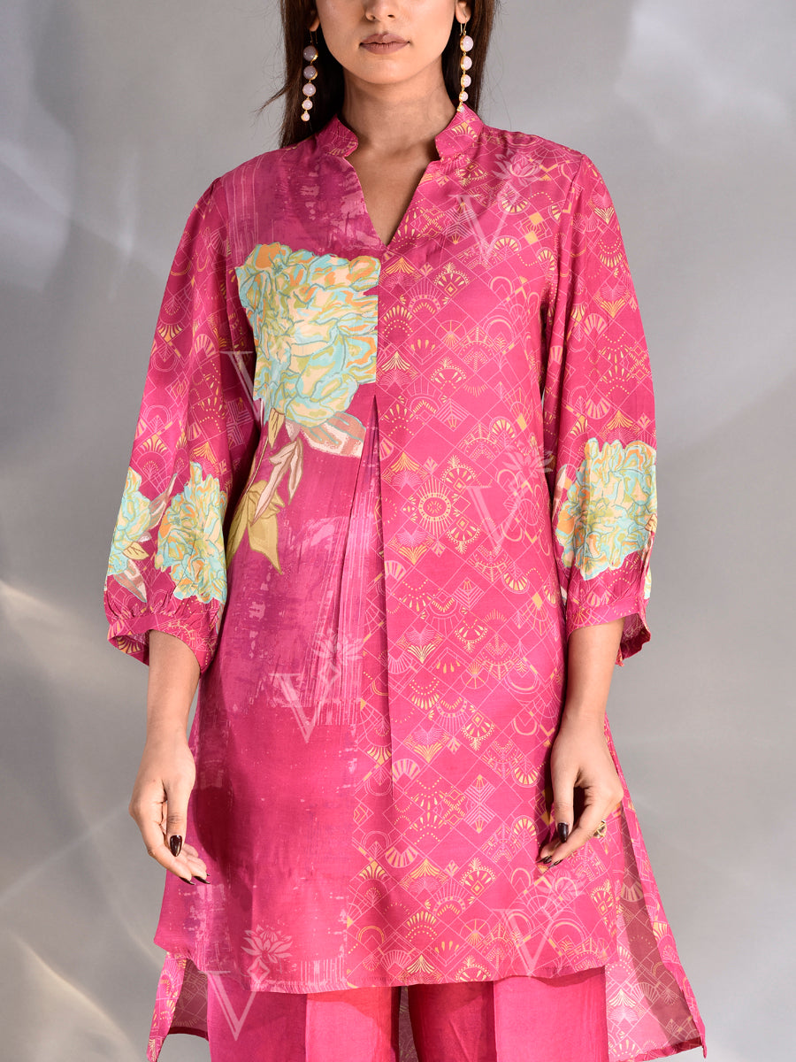 Pink Vasansi Silk Printed Co-ord Set