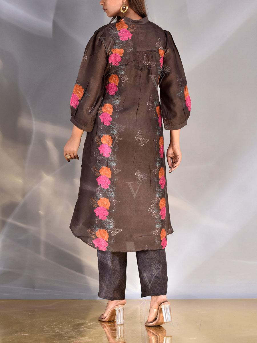 Brown Vasansi Silk Co-ord Set