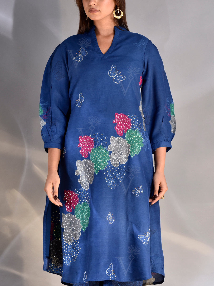 Blue Vasansi Silk Co-ord Set