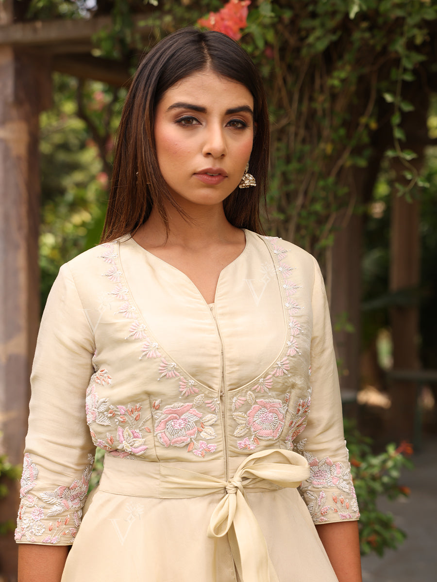 Summer White Tissue Peplum and Sharara Set