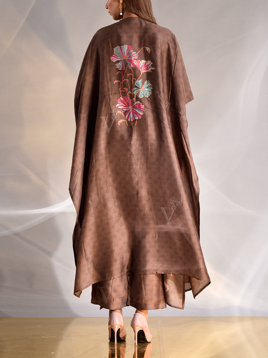 Brown Vasansi Silk Kaftan Set