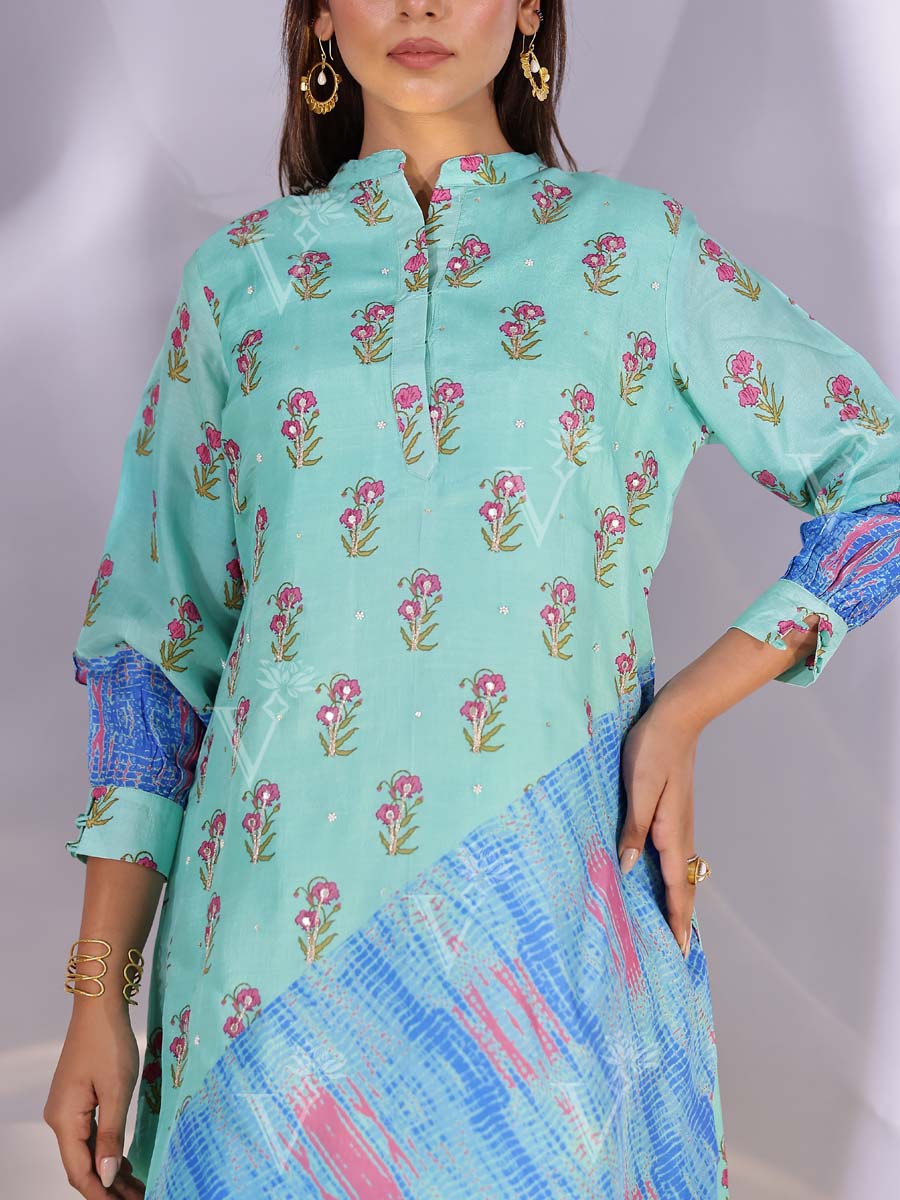 Green Vasansi Silk Kurta Set