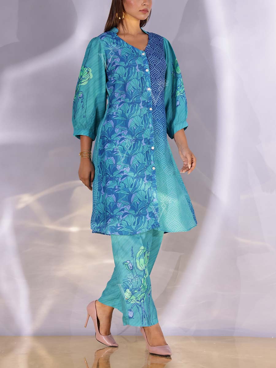 Blue Vasansi Silk Kurta Set