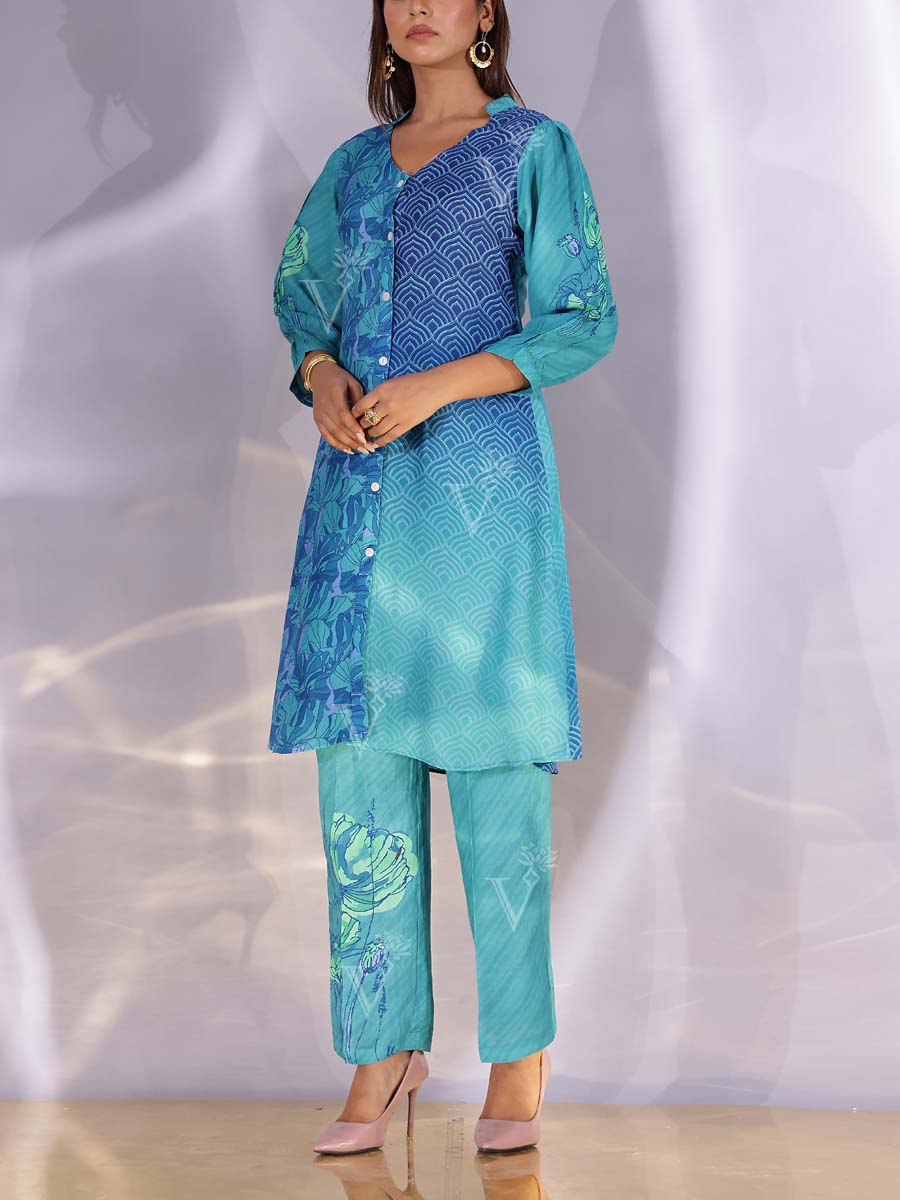 Blue Vasansi Silk Kurta Set