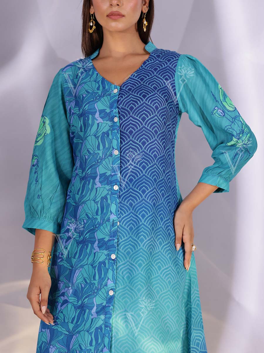 Blue Vasansi Silk Kurta Set