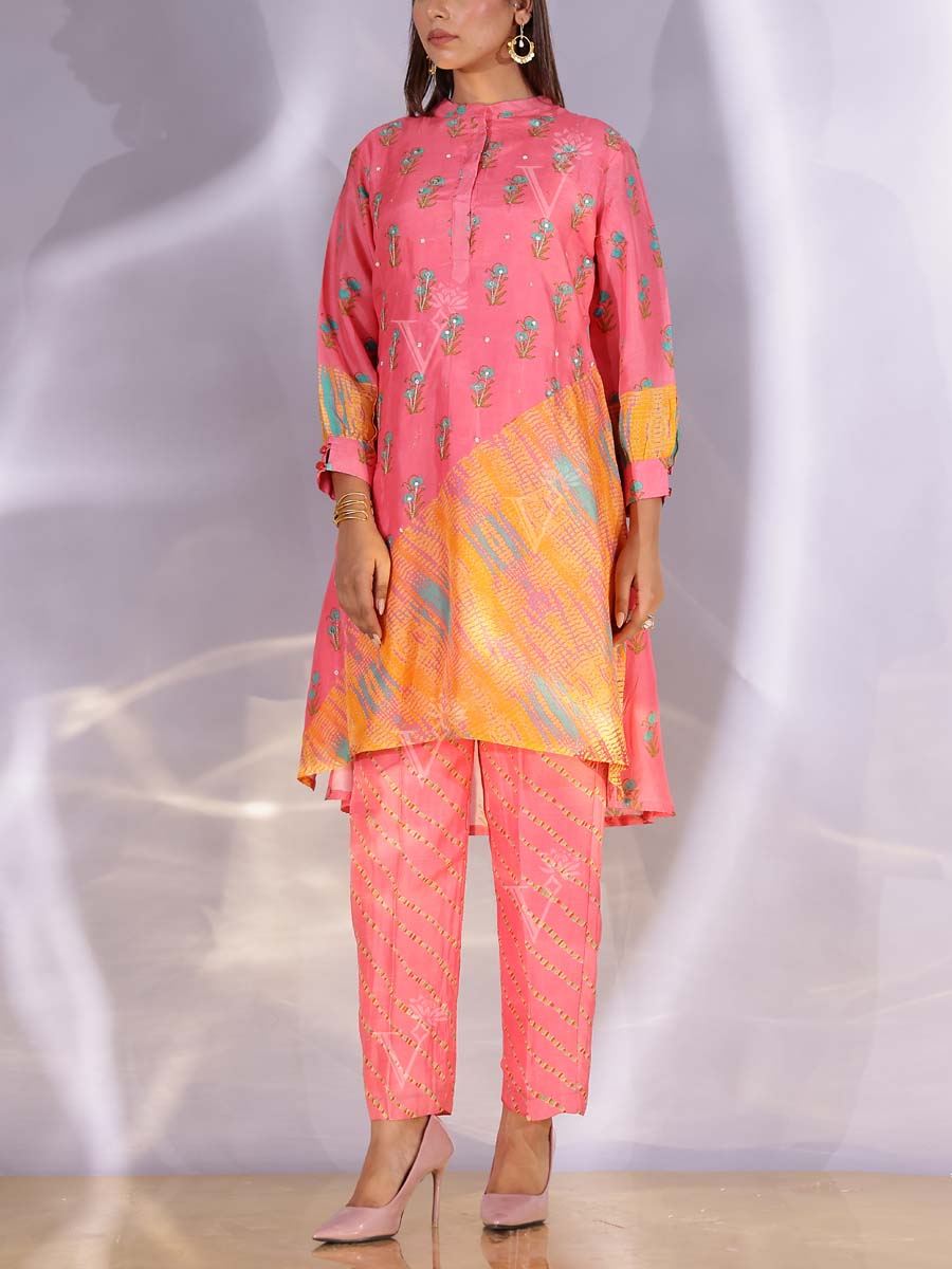 Pink Vasansi Silk Kurta Set