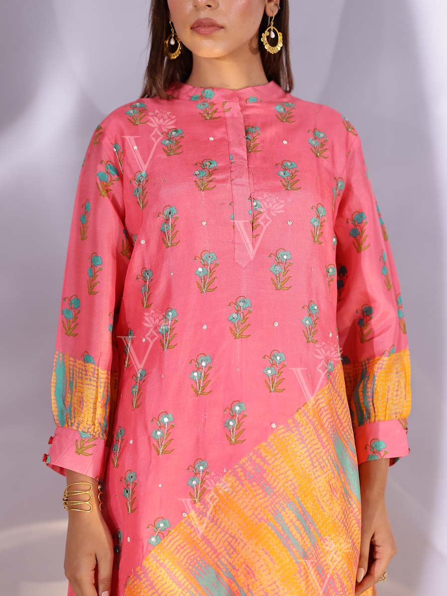 Pink Vasansi Silk Kurta Set