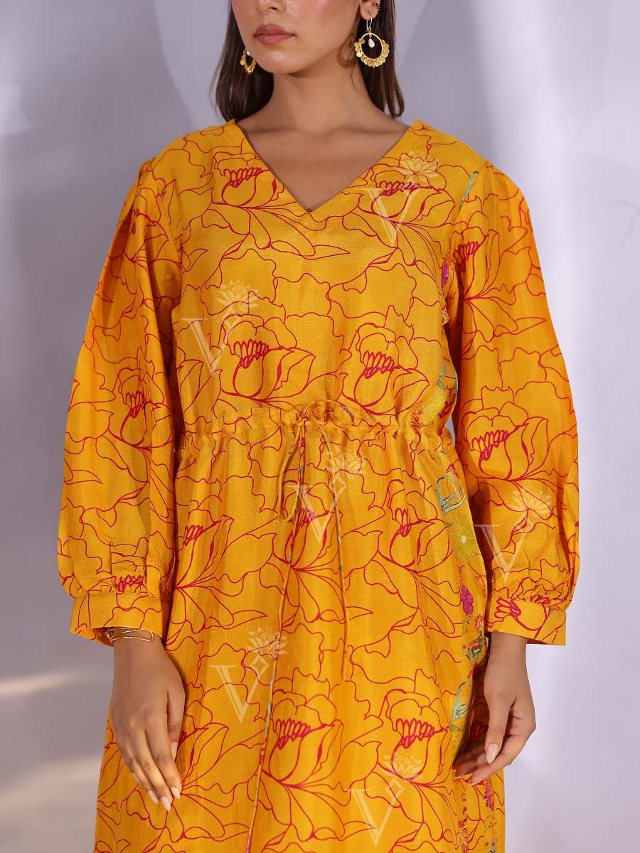 Orange Modal Silk  Kurta