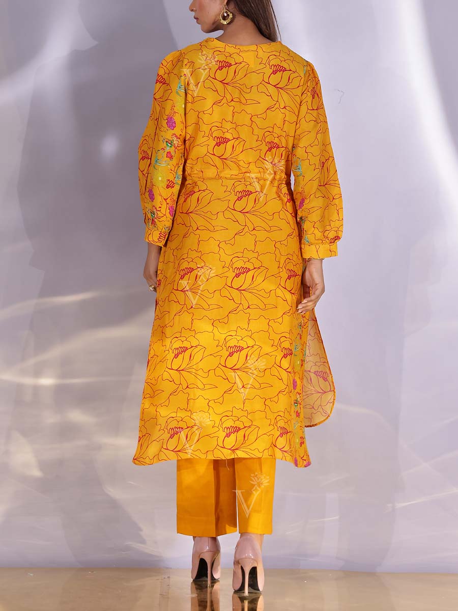 Orange Modal Silk  Kurta