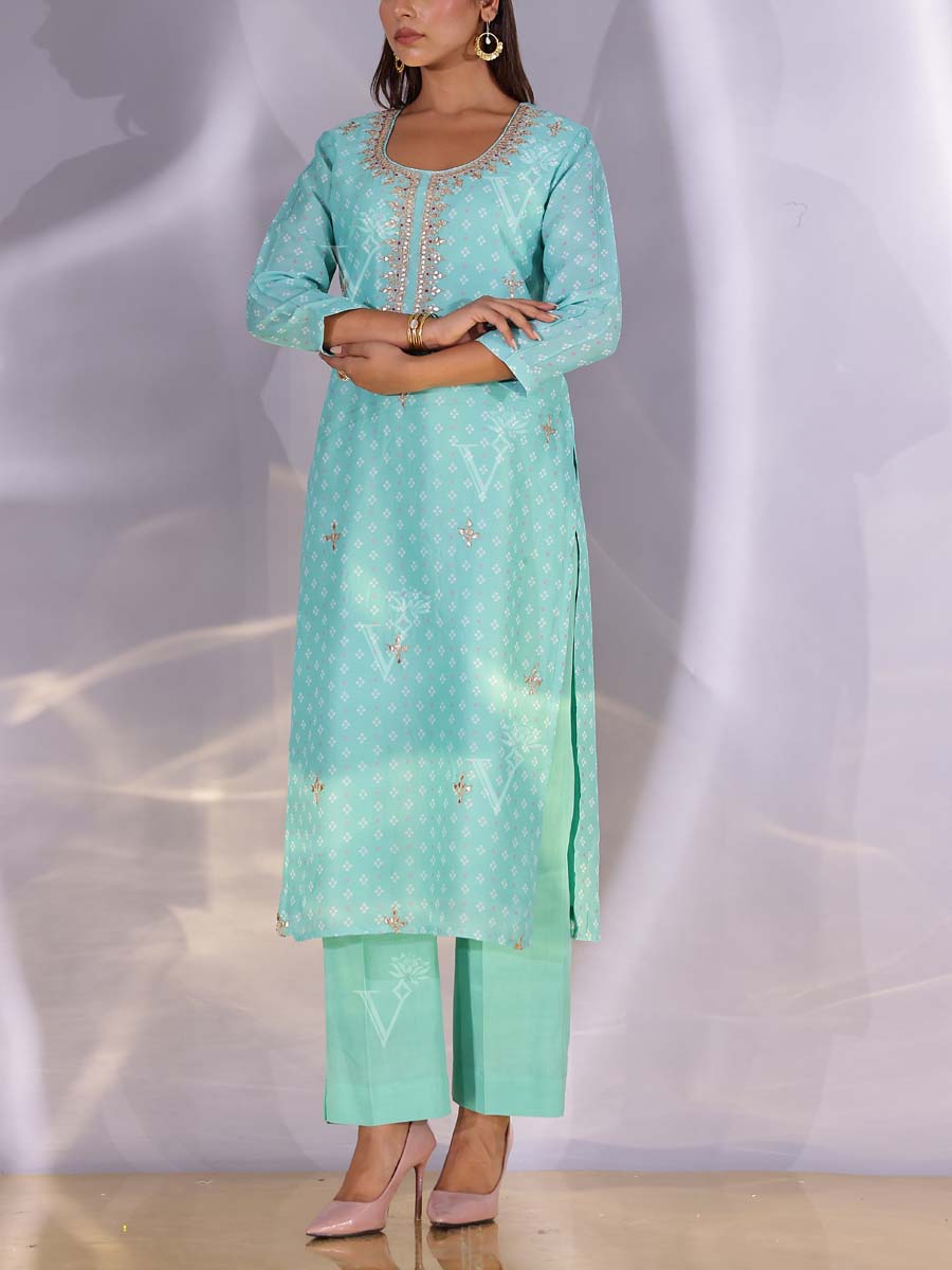 Blue Vasansi Silk Kurta