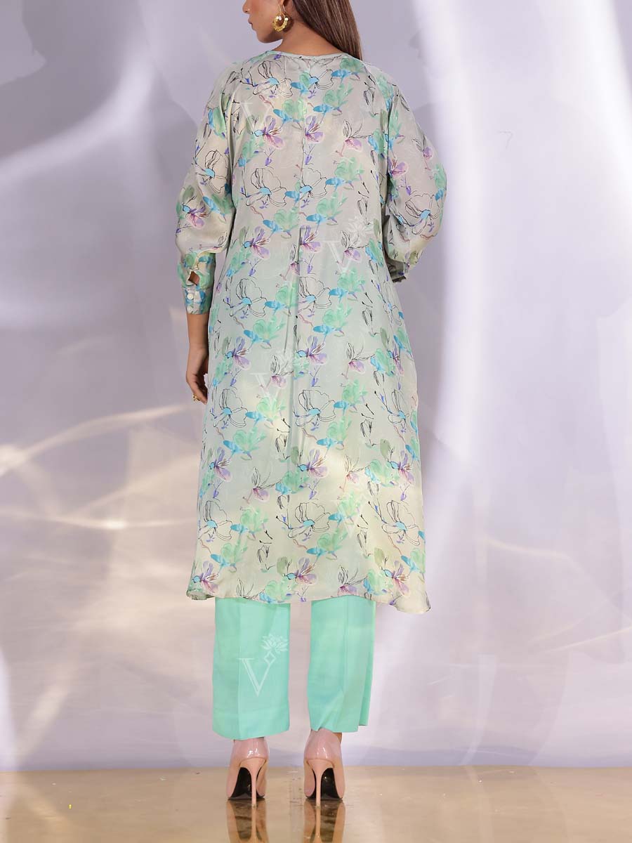 Fern Green Satin Silk Kurta