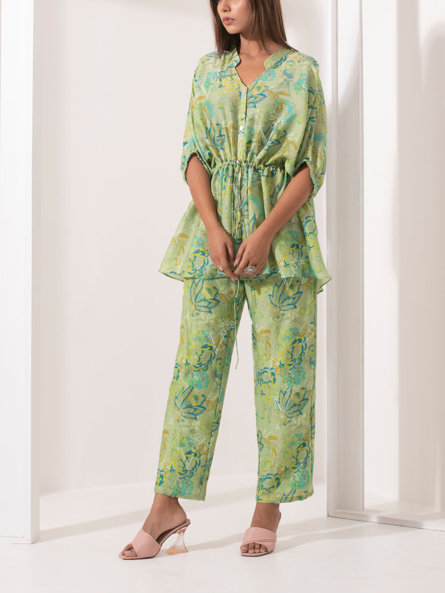 Spring Green Silk Co ord Set