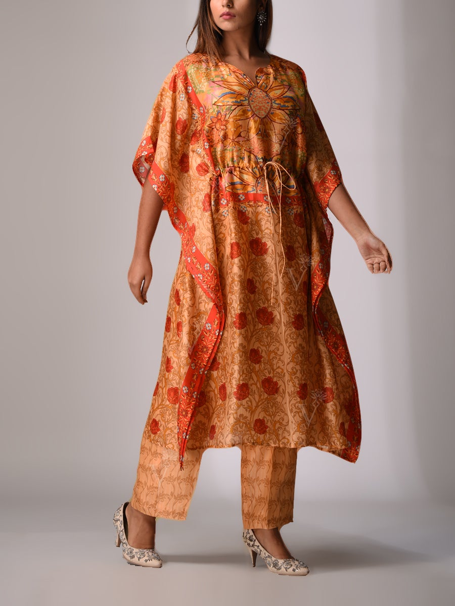 Peach Bemberg - Silk Kaftan Set