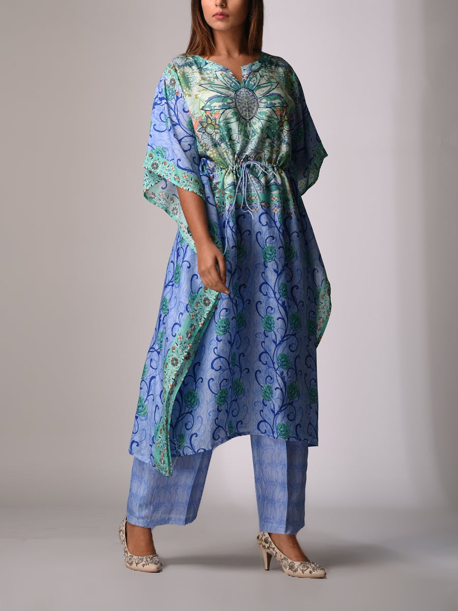 Blue Bemberg - Silk Kaftan Set